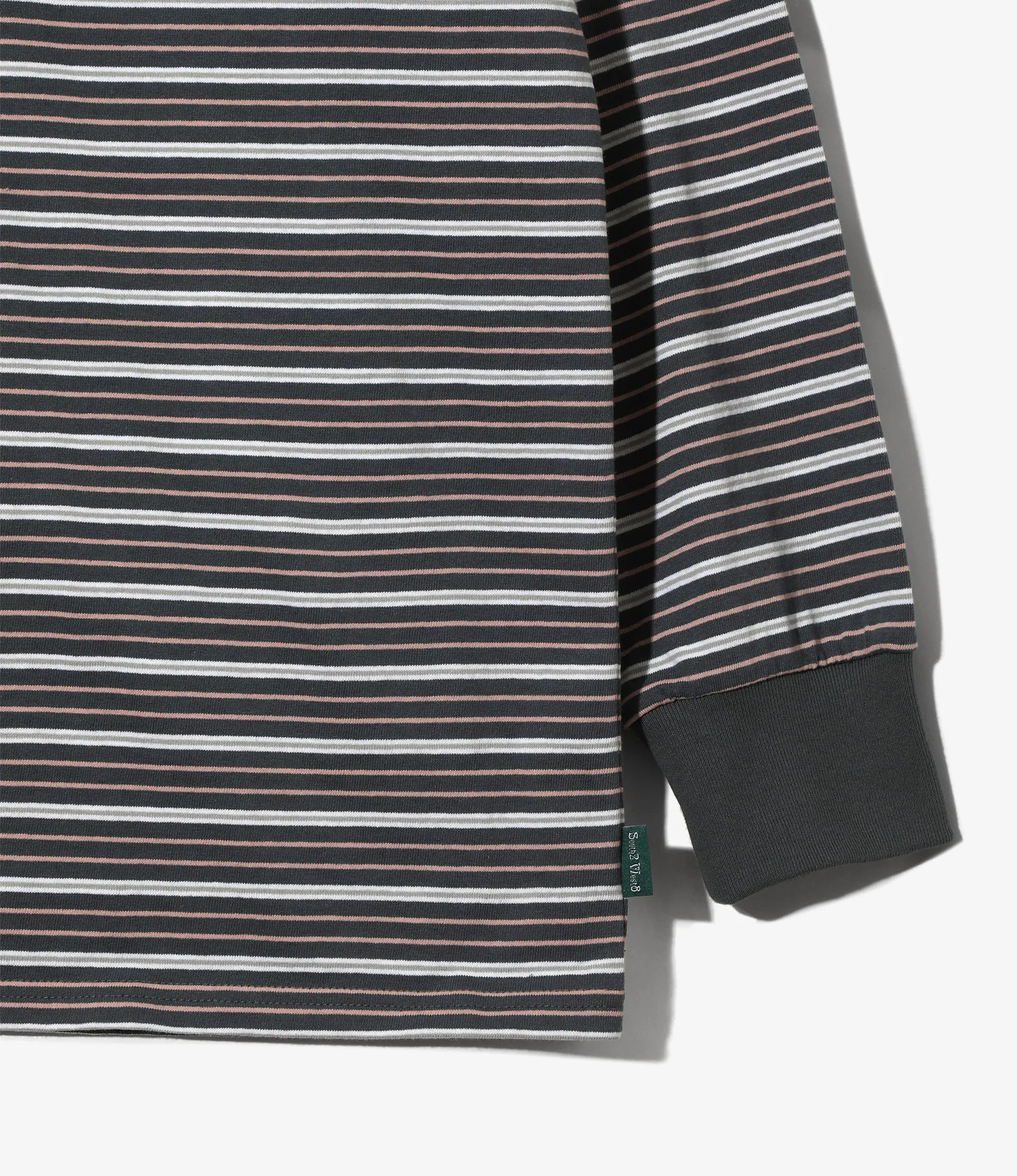 L/S Round Pocket Tee - Grey - Multi Stripe sold by South2West8 product image thumbnail 3