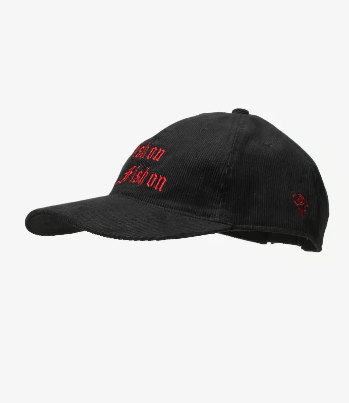 6 Panel Cap - Black - Corduroy made by South2West8