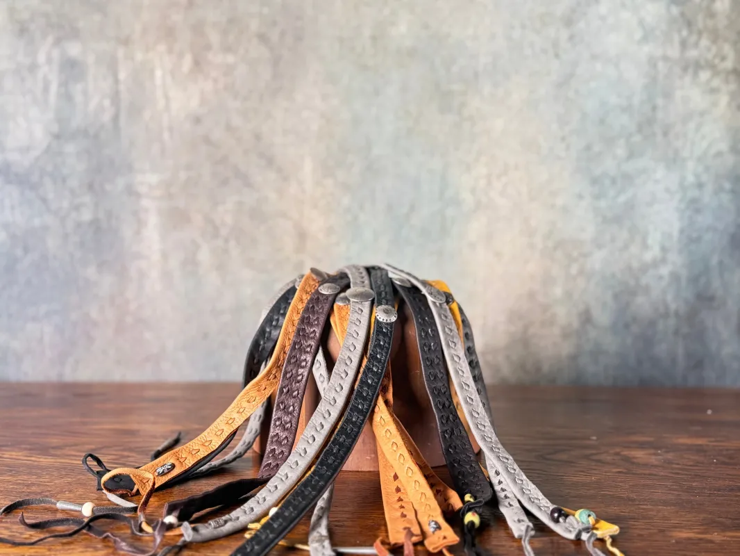 Natural Leather with Concho Band made by Greeley Hat Works
