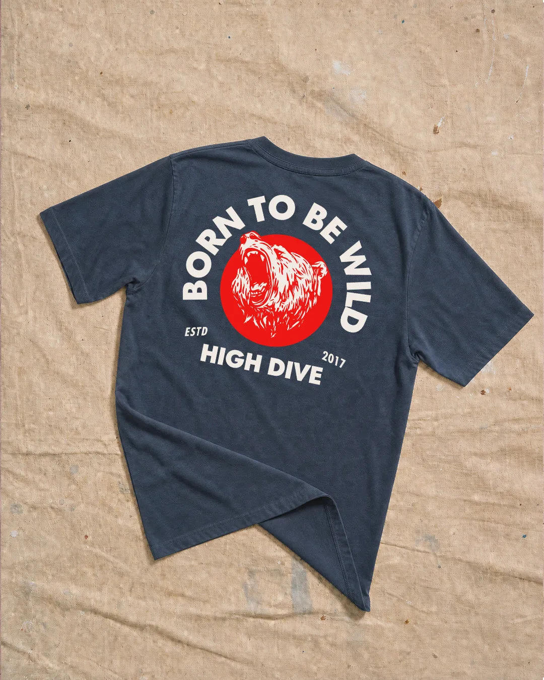 Born To Be Wild Petrol Blue Tee sold by High Dive Apparel HDA