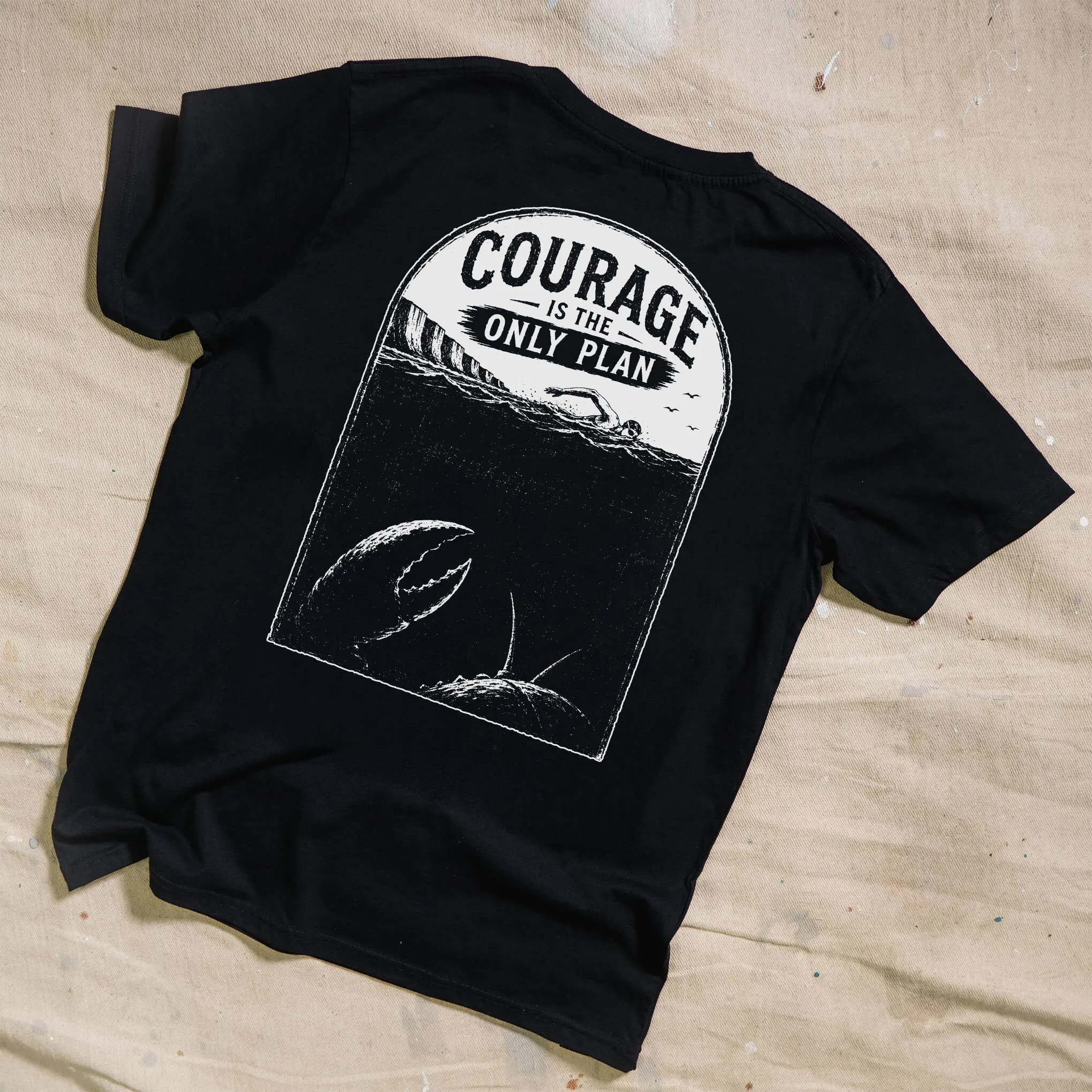 Courage Charity Black Tee sold by High Dive Apparel HDA
