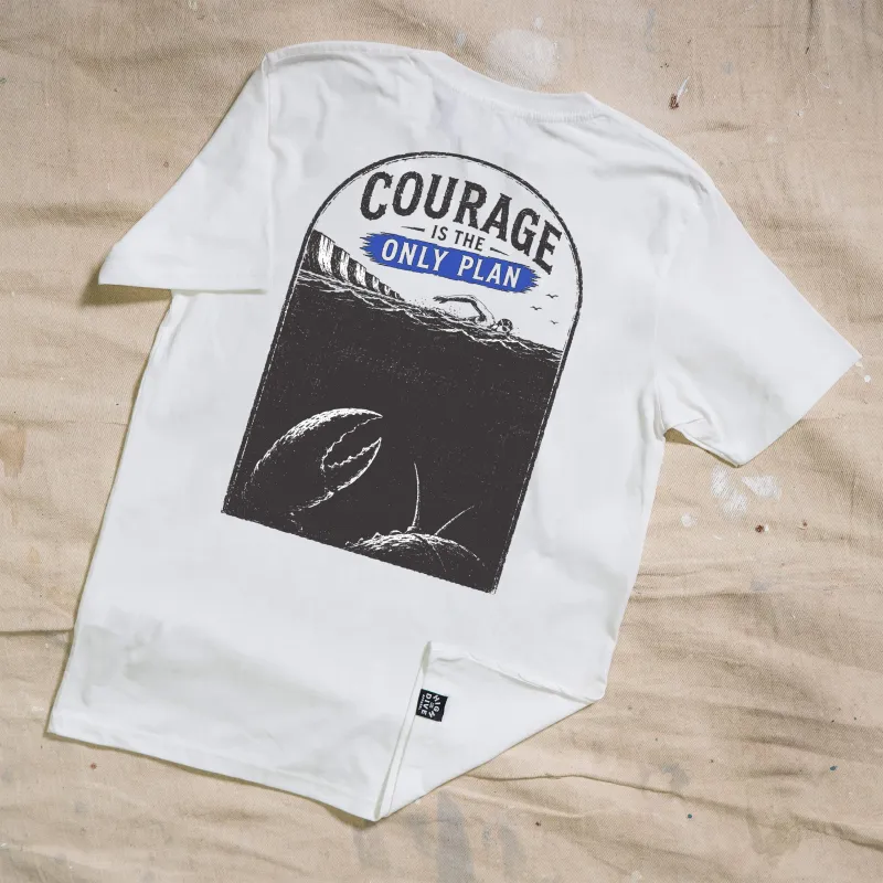 Courage Charity White Tee made by High Dive Apparel HDA