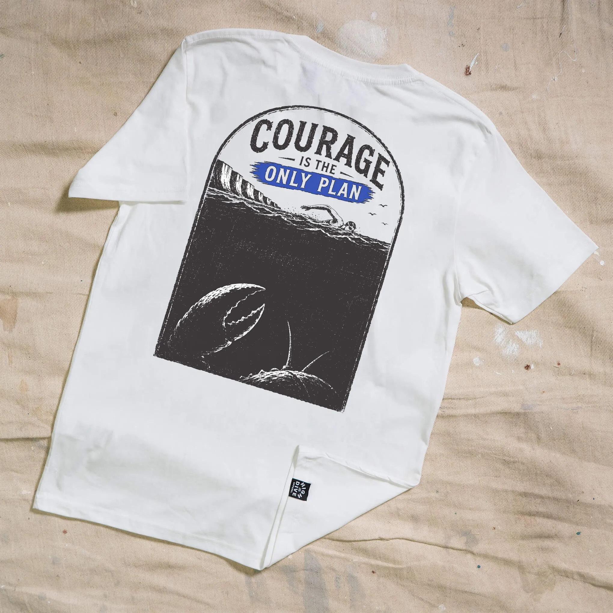 Courage Charity White Tee sold by High Dive Apparel HDA