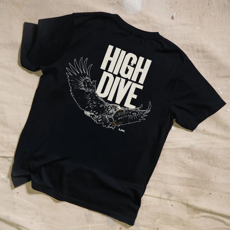 Bold Eagle Black Tee made by High Dive Apparel HDA
