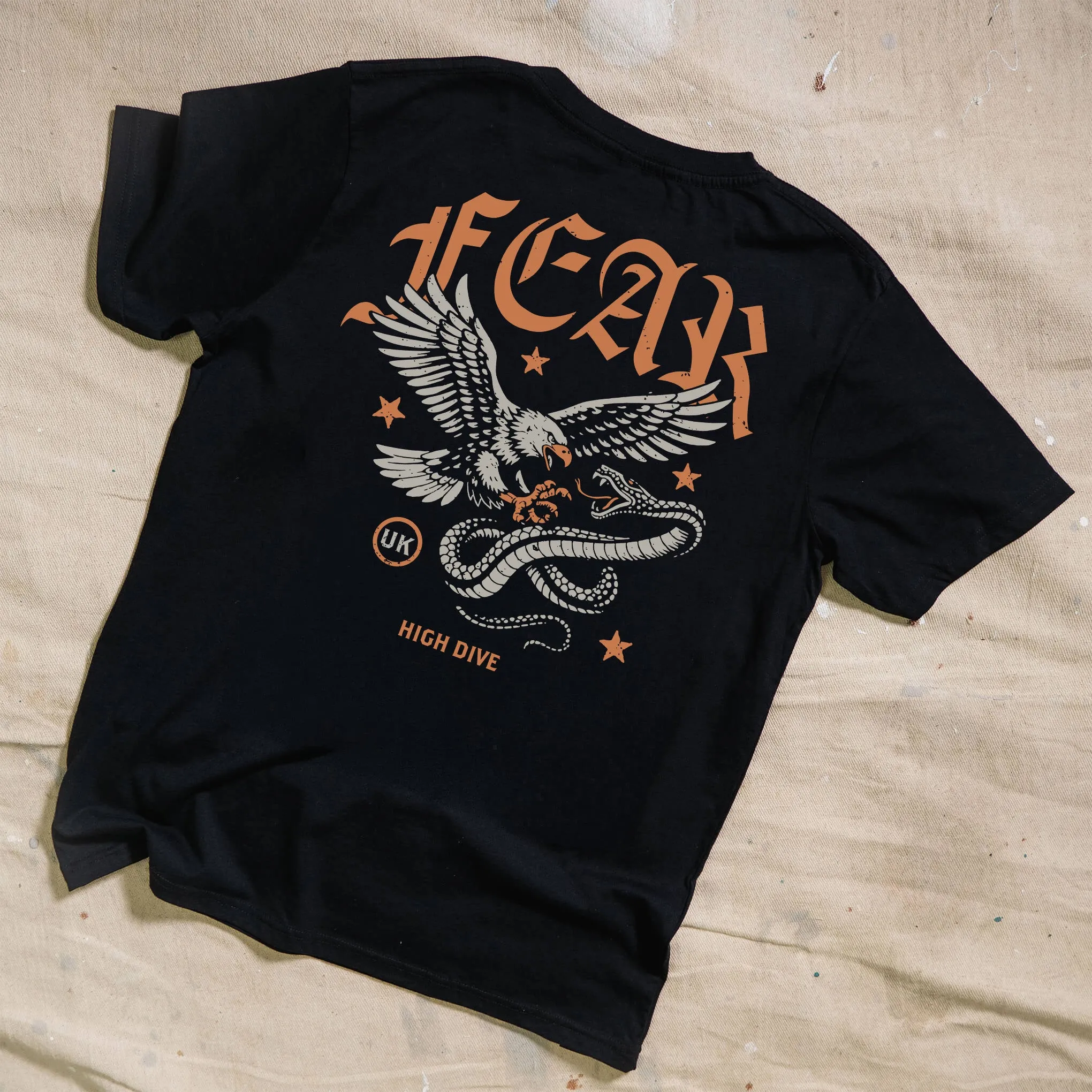 Fear Black Tee sold by High Dive Apparel HDA