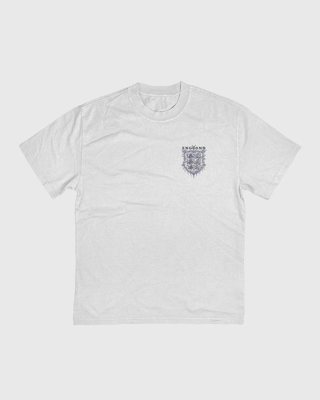 White Heavy Faded Tee with Coal England Print Limited Edition HDA X Dirt_Wizard sold by High Dive Apparel HDA product image thumbnail 2