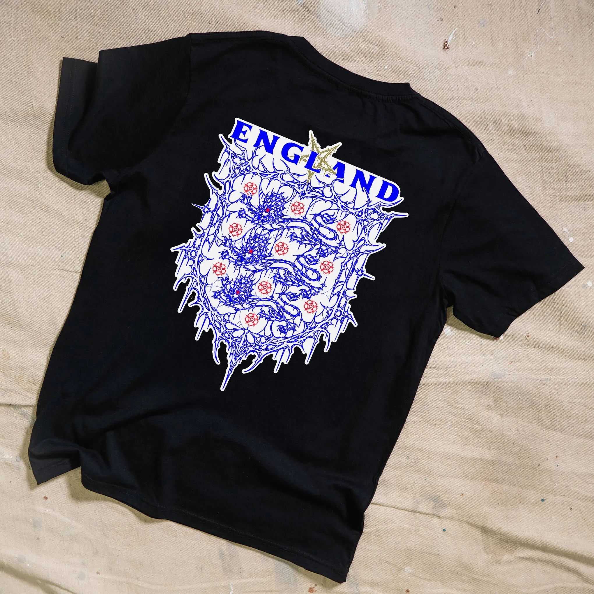 Black Full Colour England Tee Limited Edition HDA X Dirt_Wizard sold by High Dive Apparel HDA