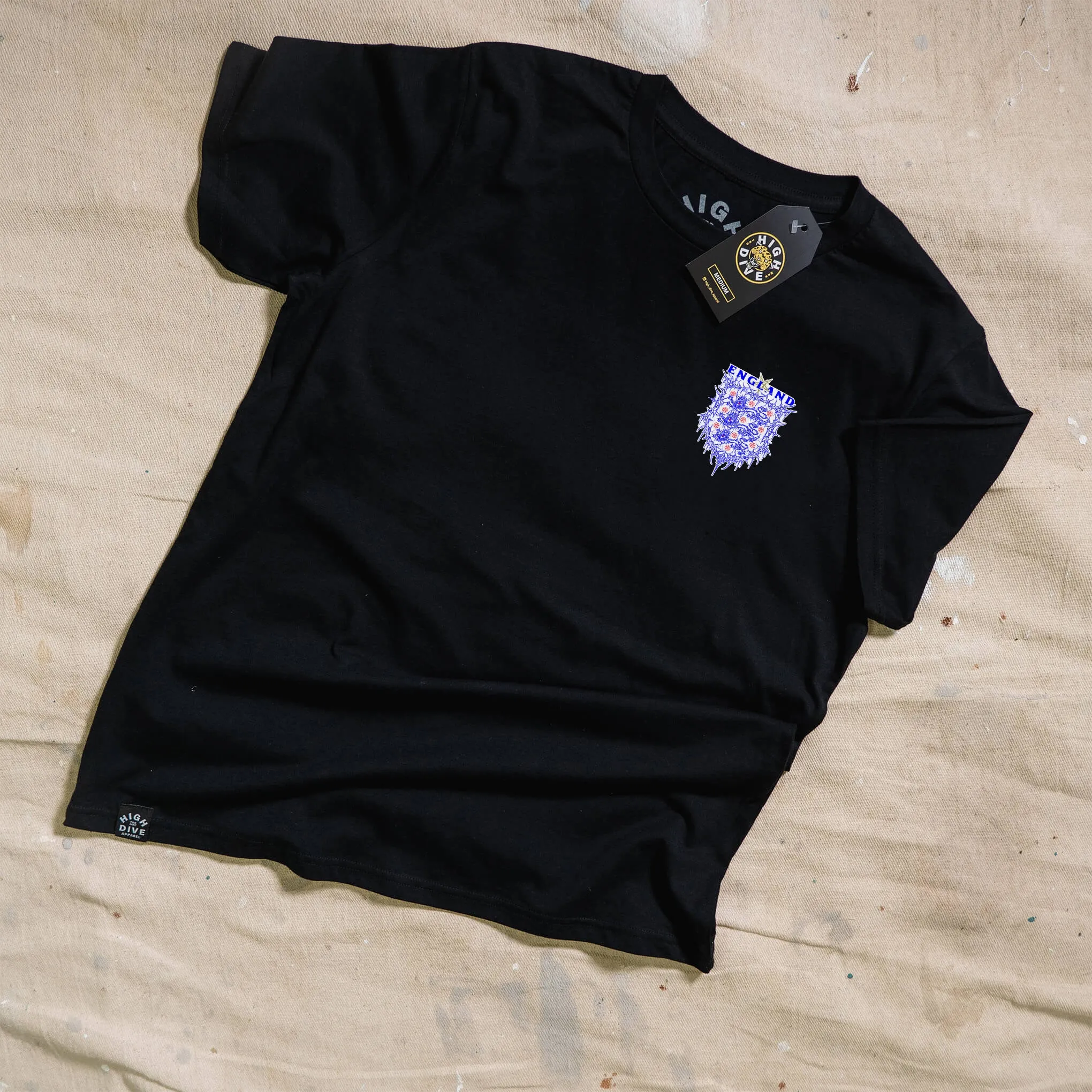 Black Full Colour England Tee Limited Edition HDA X Dirt_Wizard sold by High Dive Apparel HDA product image thumbnail 2