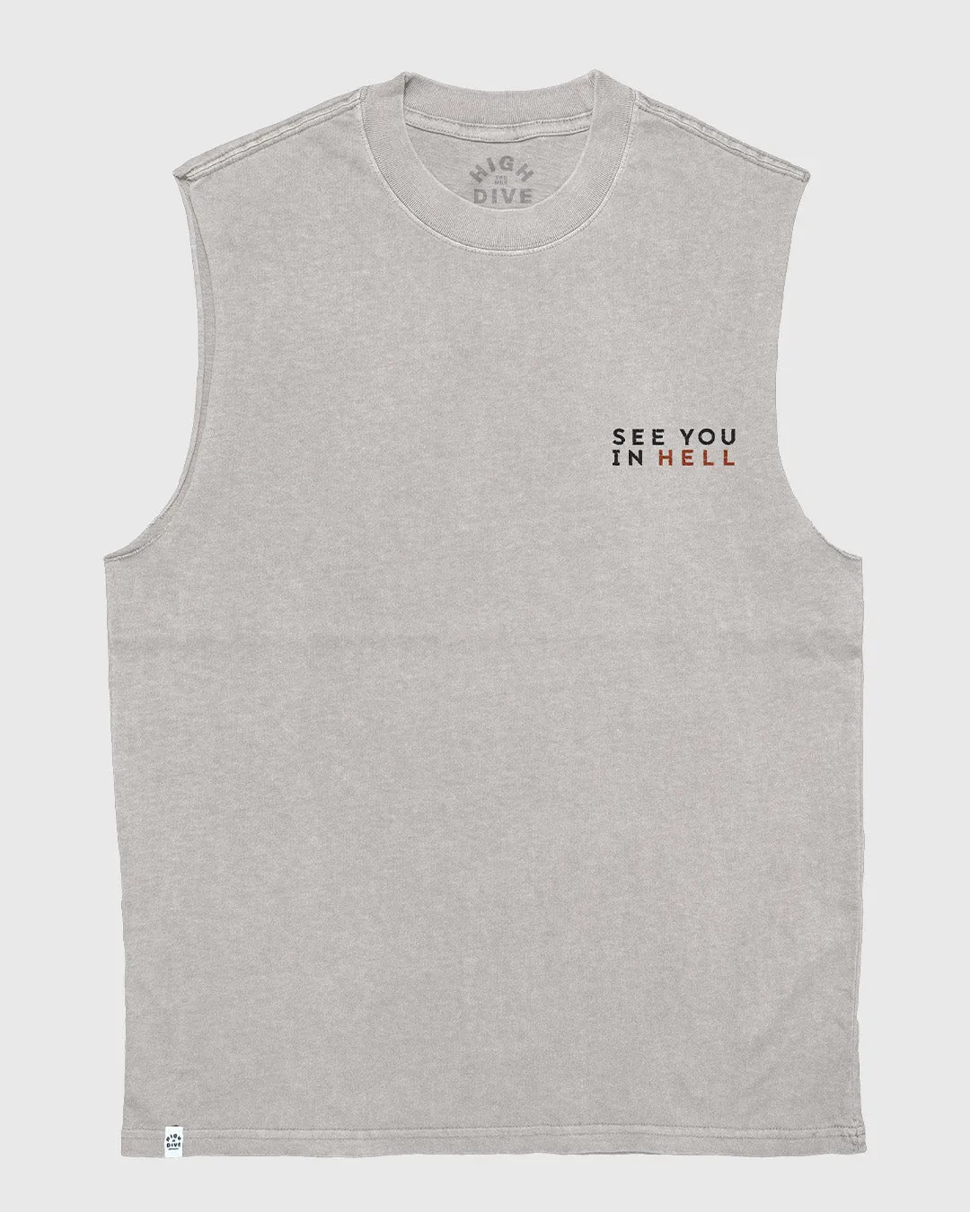 See You In Hell Heavy Faded Bone Tank sold by High Dive Apparel HDA product image thumbnail 2