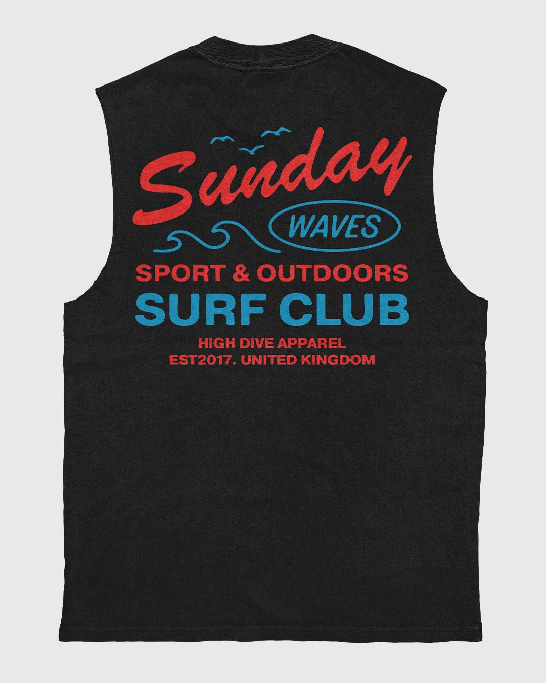 Sunday Waves Heavy Faded Black Tank sold by High Dive Apparel HDA