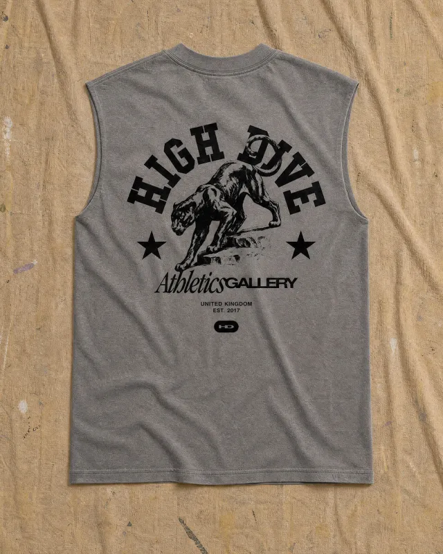 Panther Heavy Faded Grey Tank made by High Dive Apparel HDA