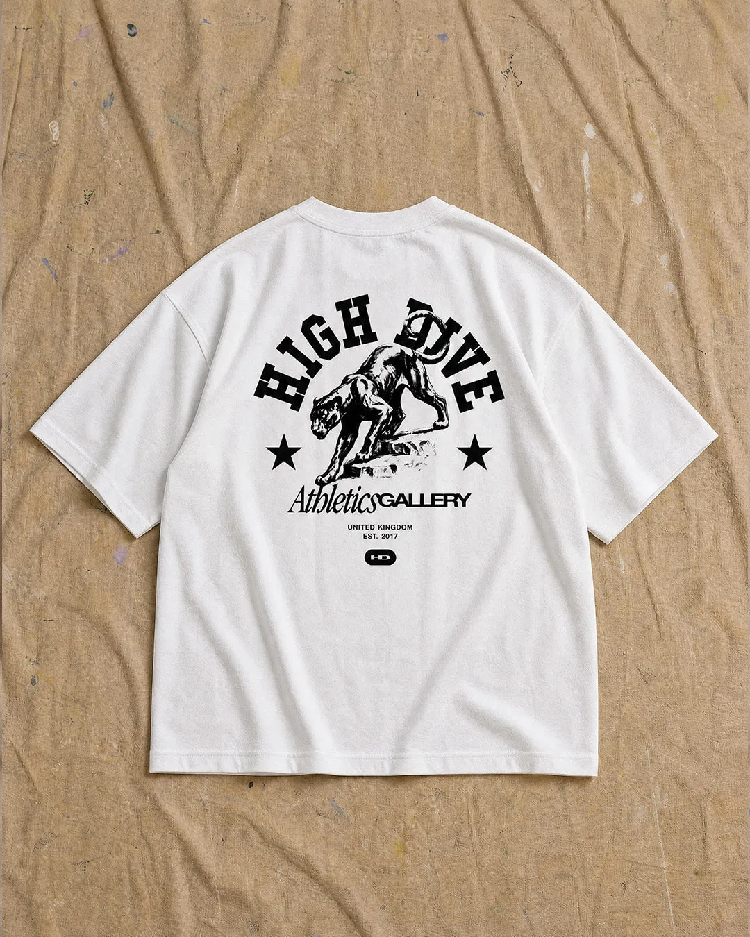 Panther White Oversized Tee sold by High Dive Apparel HDA
