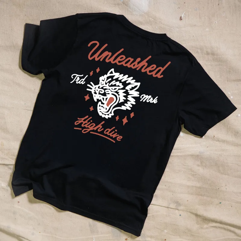 Unleashed Black Tee made by High Dive Apparel HDA