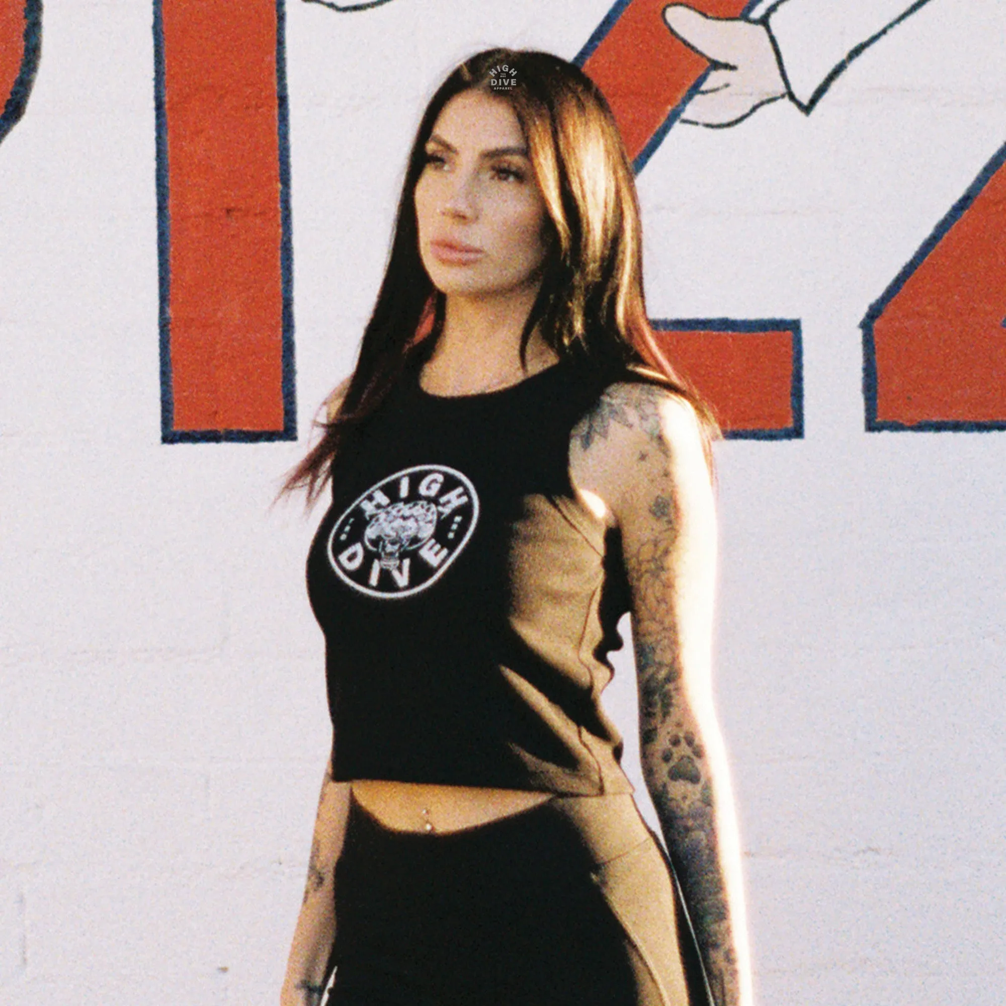 Logo Black Ribbed Tank Top sold by High Dive Apparel HDA product image thumbnail 2