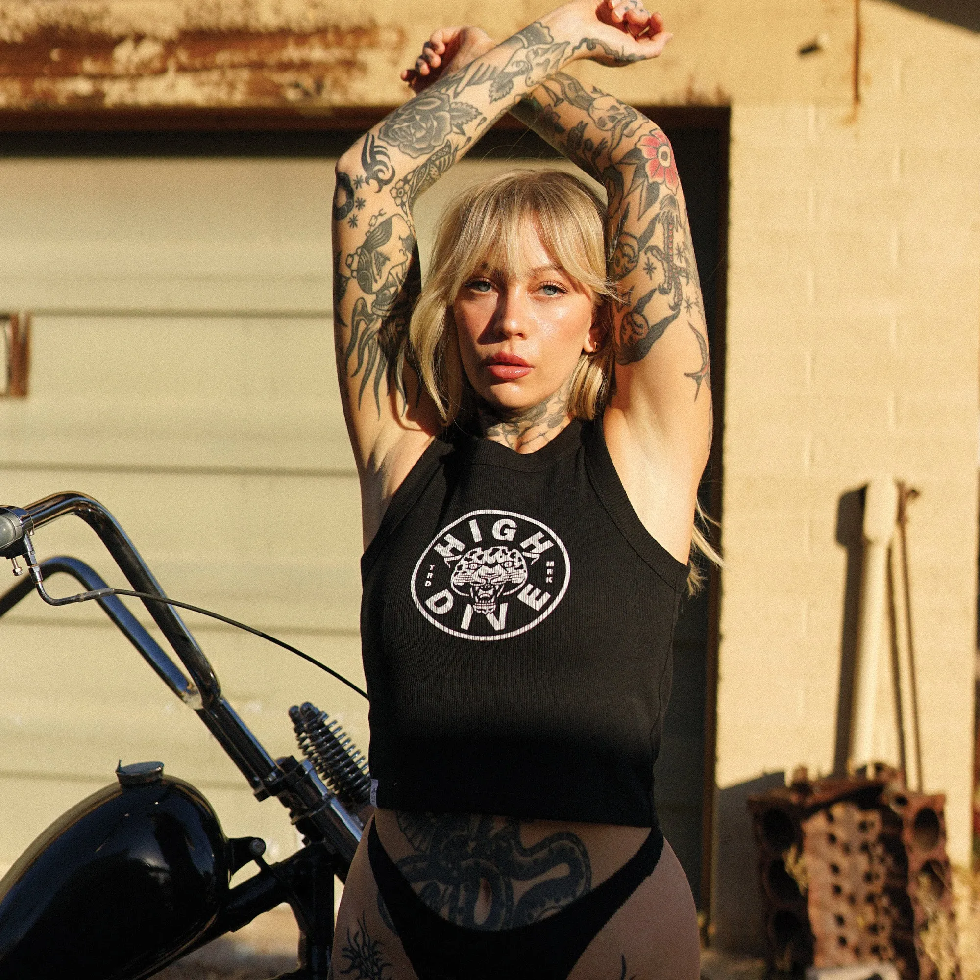 Logo Black Ribbed Tank Top sold by High Dive Apparel HDA