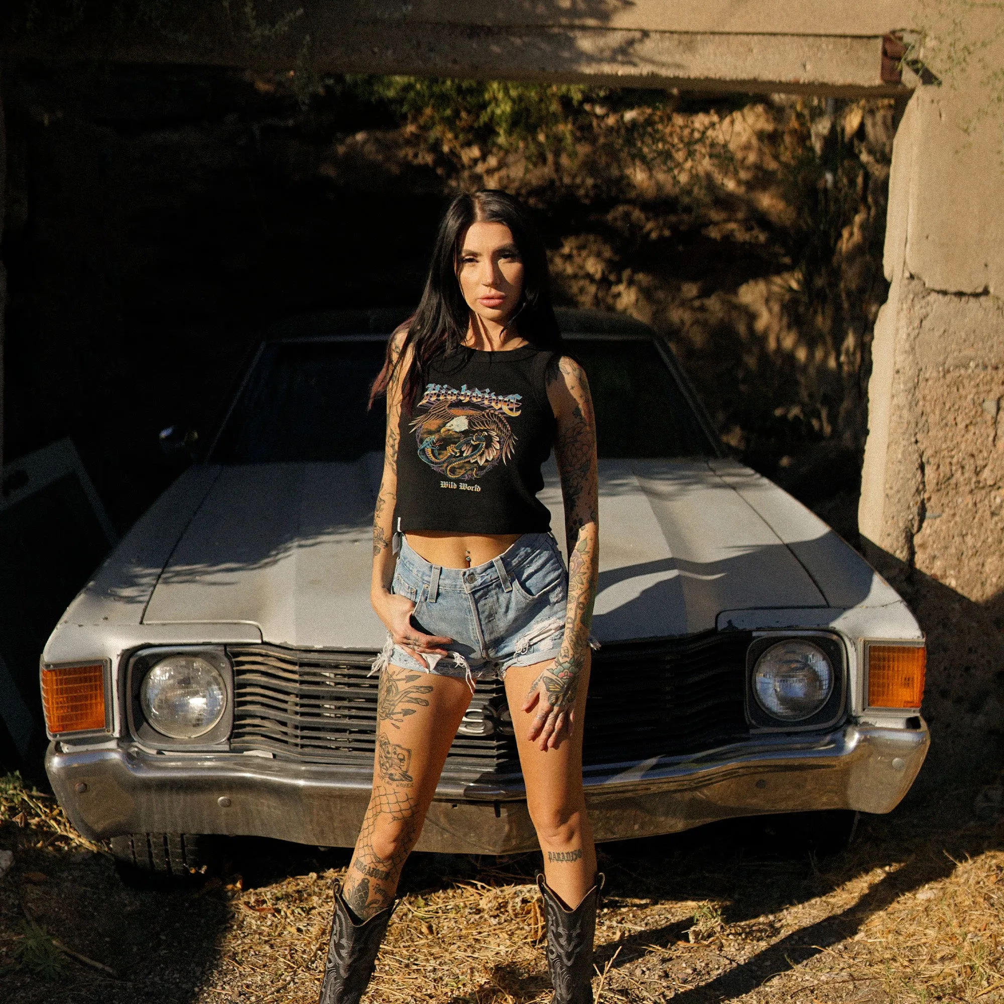 Wild World Ribbed Tank Top sold by High Dive Apparel HDA product image thumbnail 2
