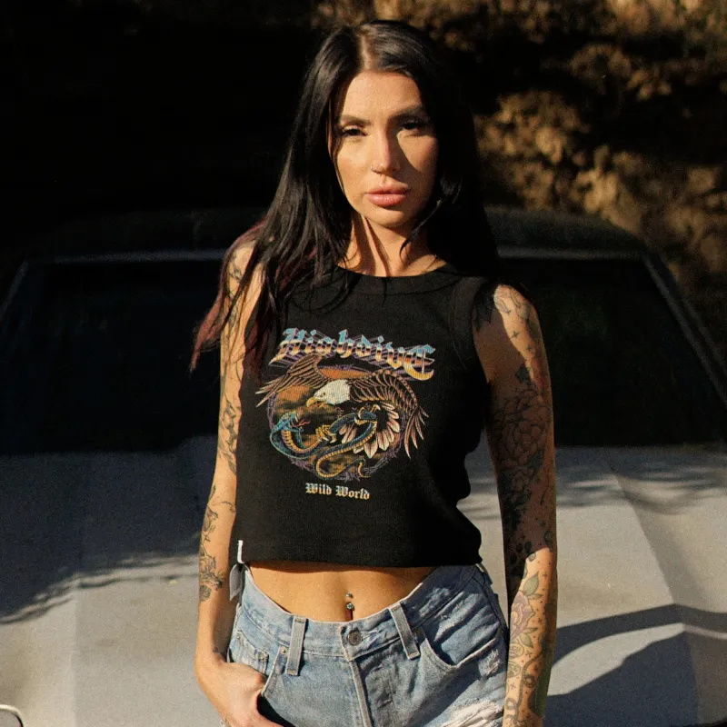 Wild World Ribbed Tank Top made by High Dive Apparel HDA