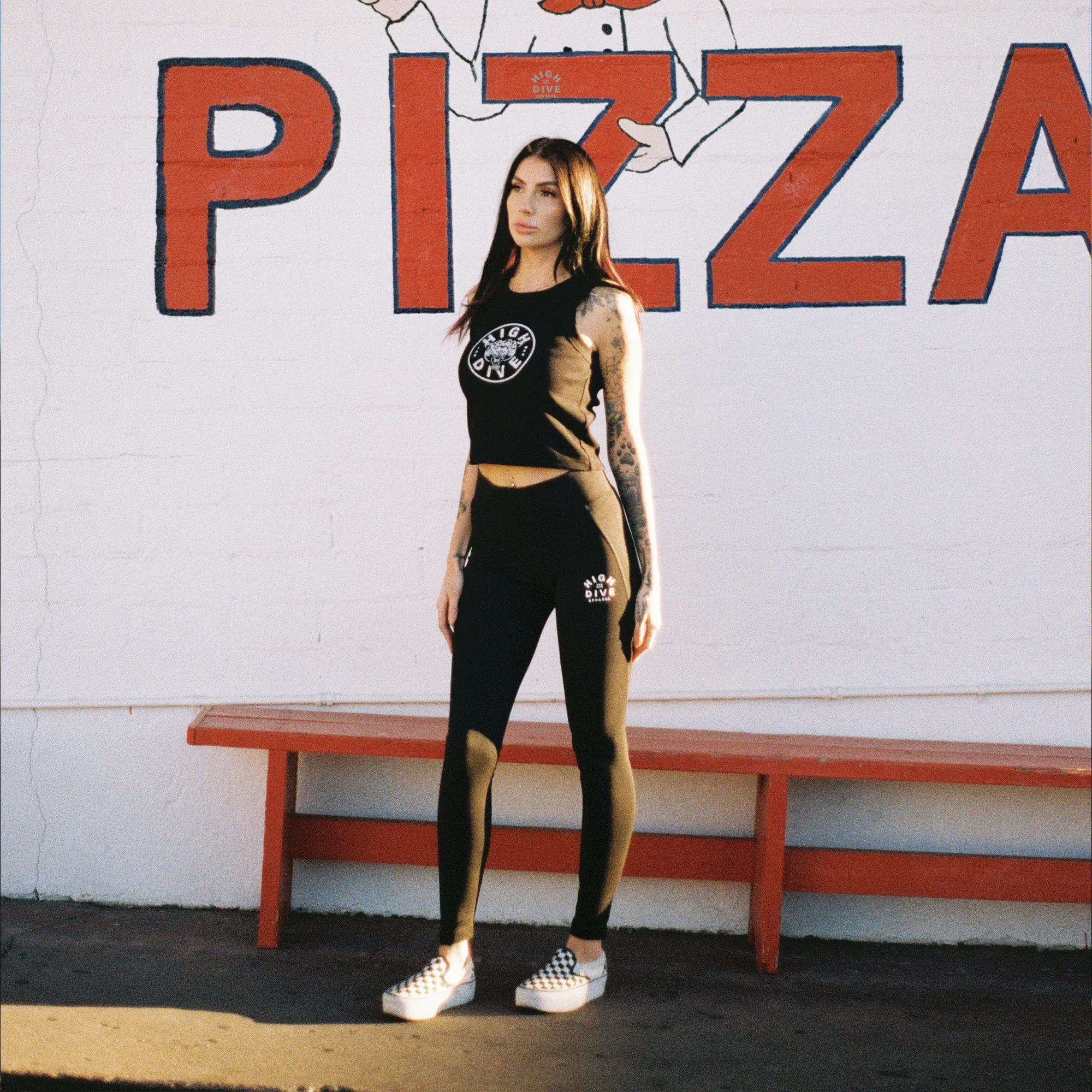 Women's Black Training Leggings sold by High Dive Apparel HDA product image thumbnail 3