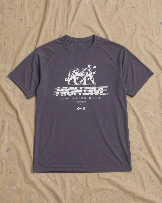 Athletic Dept Front Print Grey Active Tee made by High Dive Apparel HDA