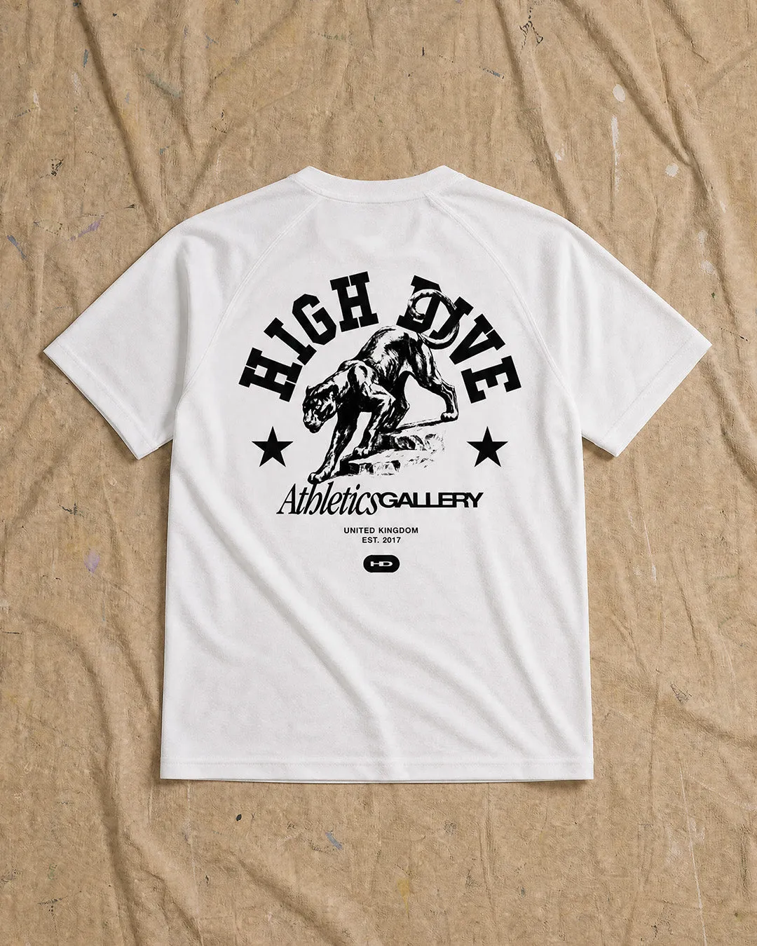 College Panther White Active Tee sold by High Dive Apparel HDA