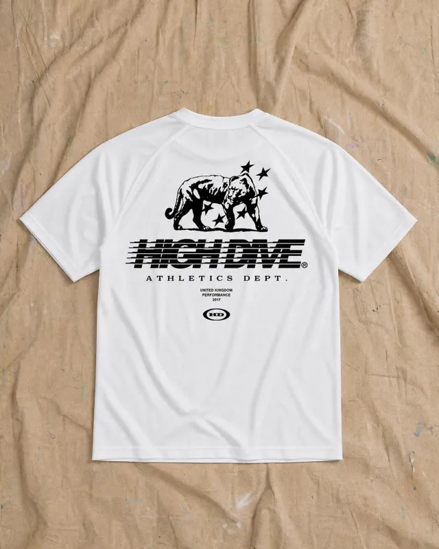 Athletic Dept White Active Tee made by High Dive Apparel HDA
