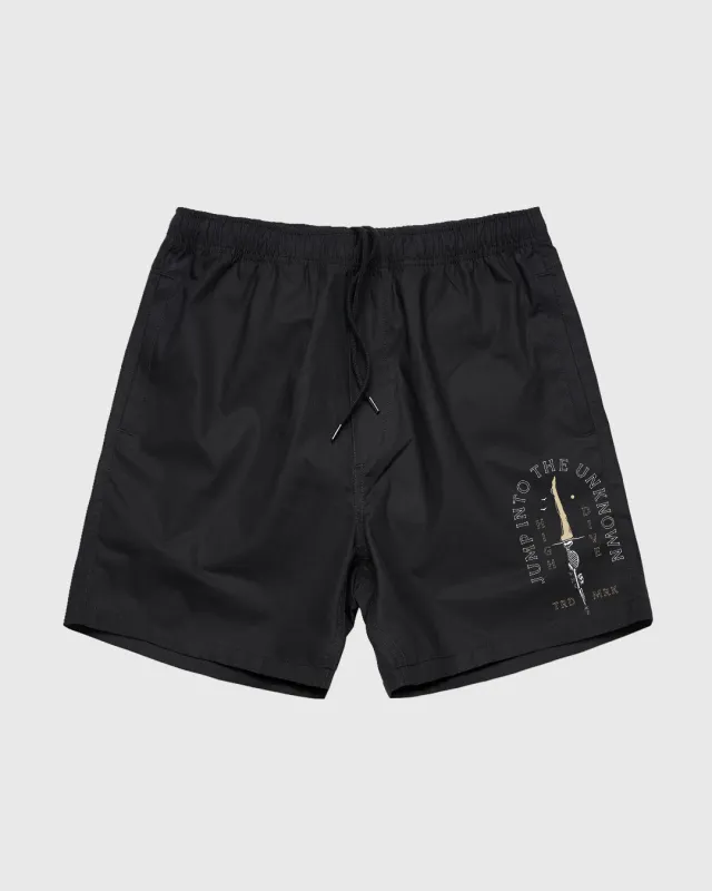 Diver Black Beach Shorts made by High Dive Apparel HDA