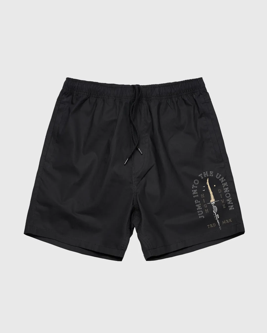Diver Black Beach Shorts sold by High Dive Apparel HDA
