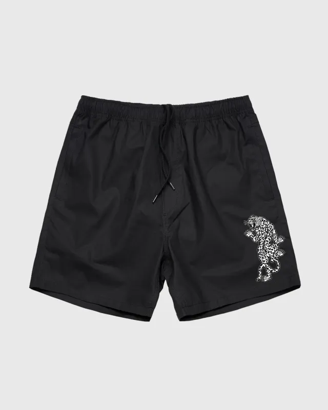 DBD Panther Black Beach Shorts made by High Dive Apparel HDA