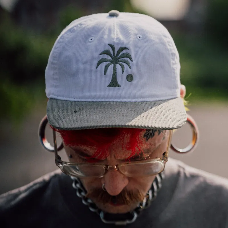 Palm Eucalyptus Two Tone Cord Cap made by High Dive Apparel HDA