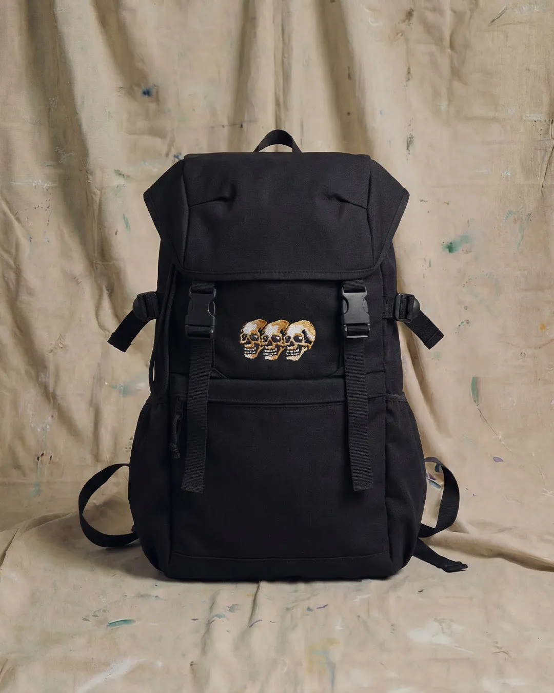 3 Skull Ramble Backpack Black sold by High Dive Apparel HDA