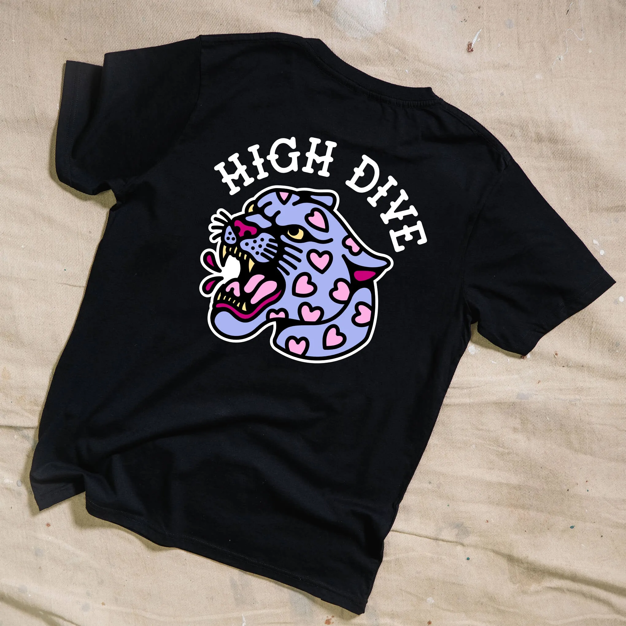 Hearty Panther Black Tee sold by High Dive Apparel HDA