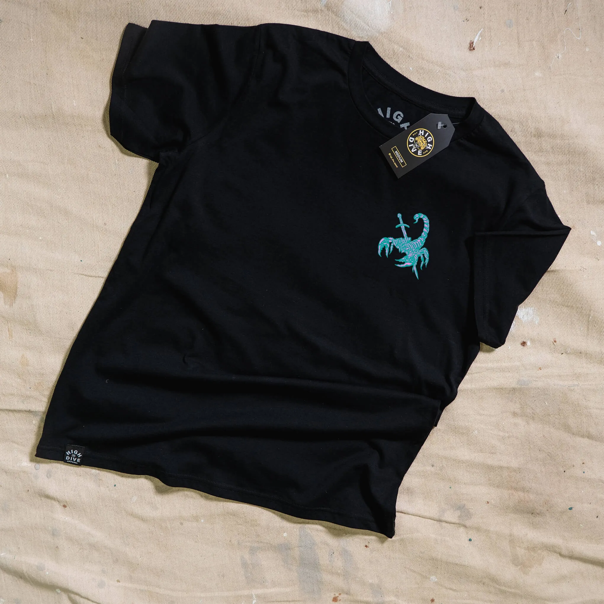 Unlucky Scorpion Black Tee sold by High Dive Apparel HDA product image thumbnail 2