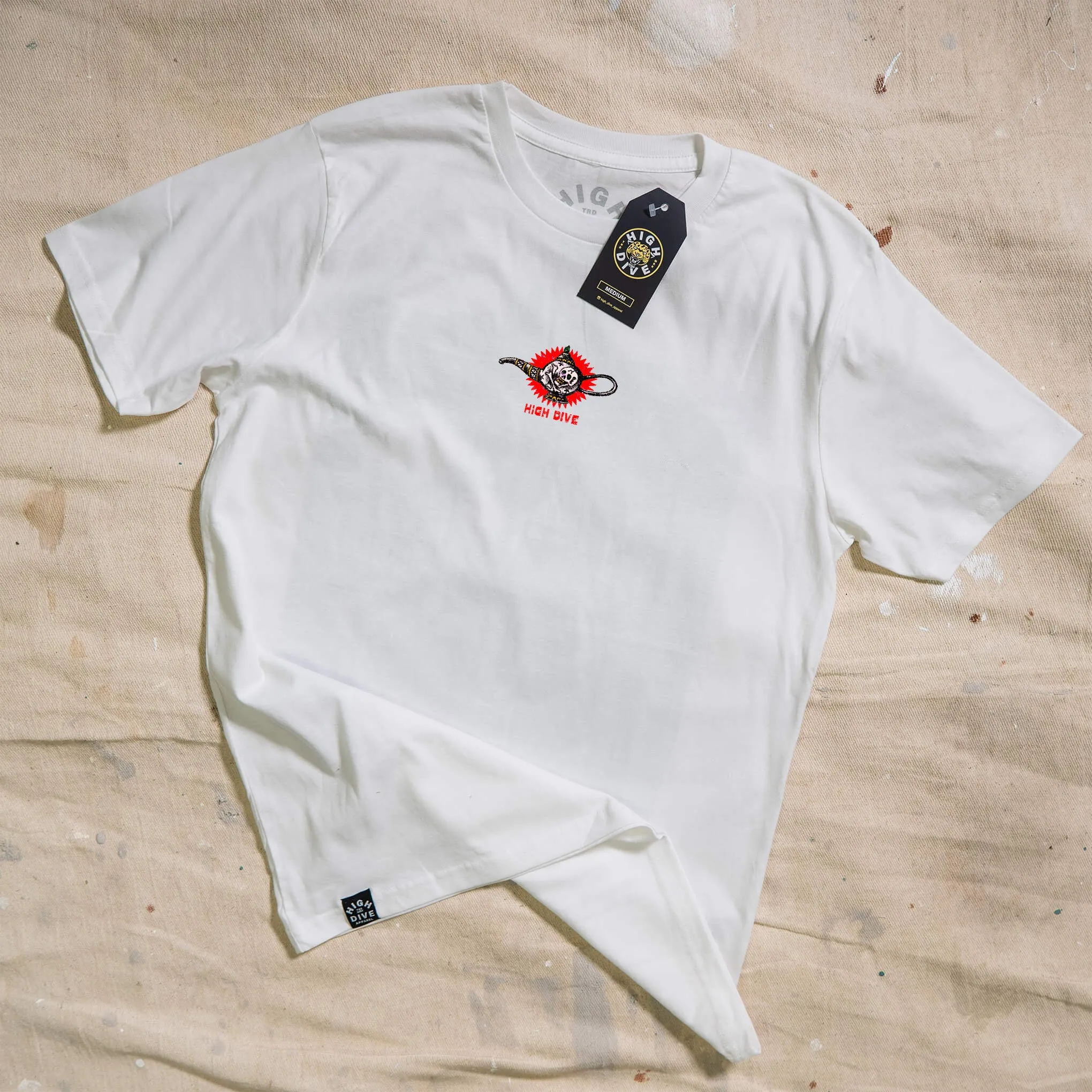 Cursed Miracles White Tee sold by High Dive Apparel HDA product image thumbnail 2
