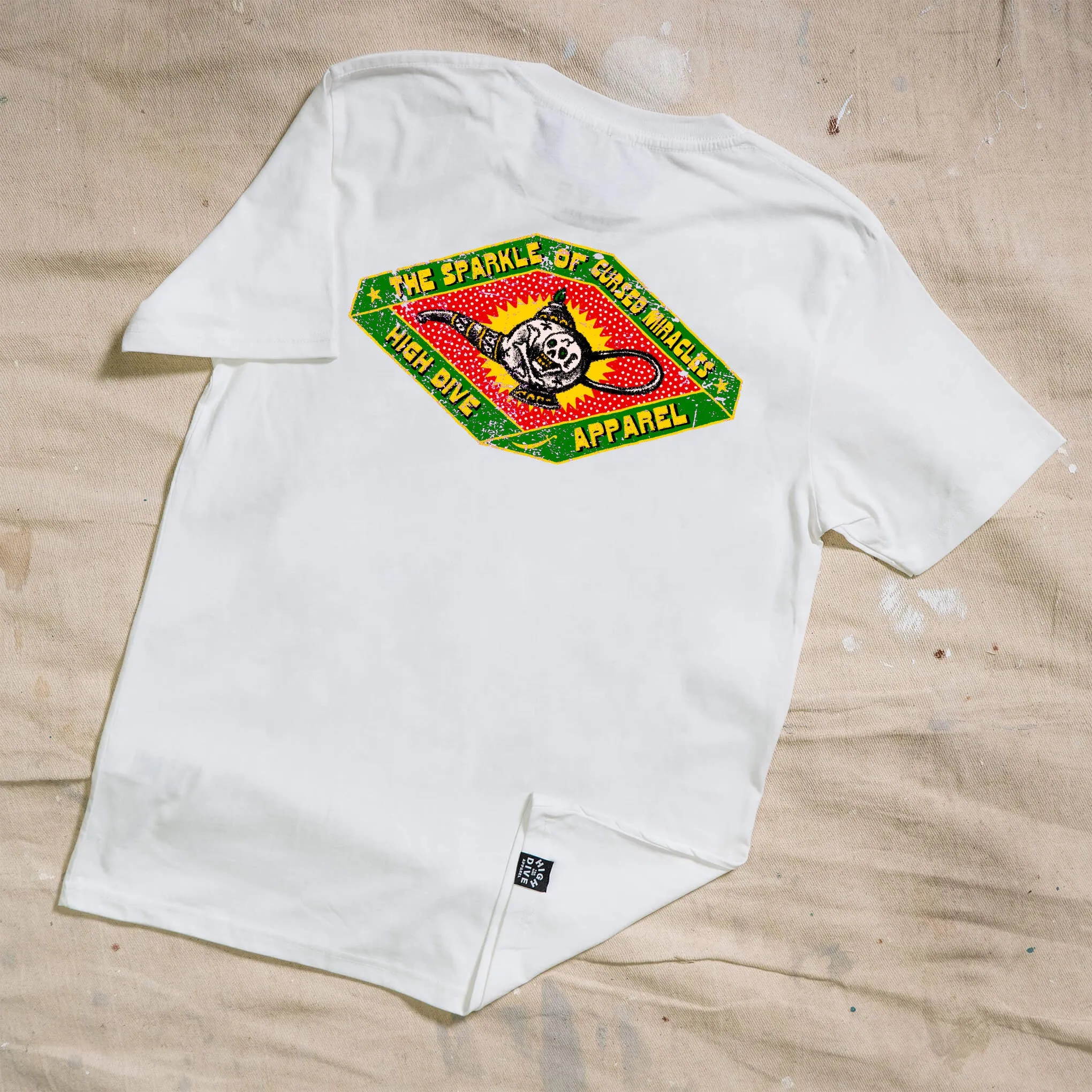 Cursed Miracles White Tee sold by High Dive Apparel HDA