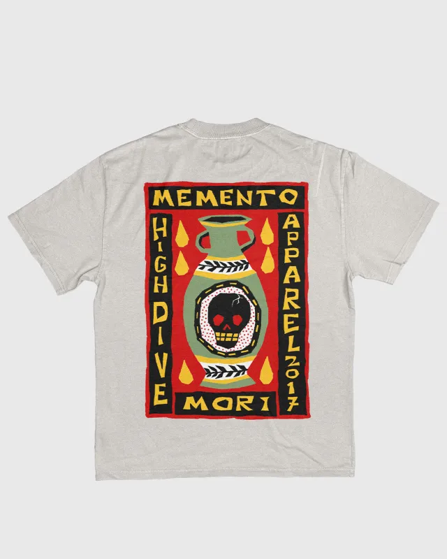 Memento Mori Heavy Tee Faded Bone made by High Dive Apparel HDA