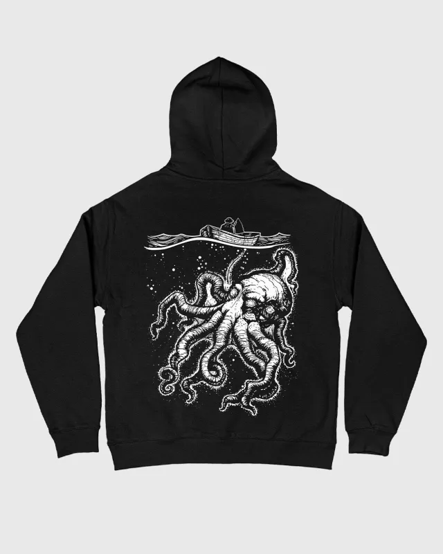 Kraken Oversized Hoody Black made by High Dive Apparel HDA