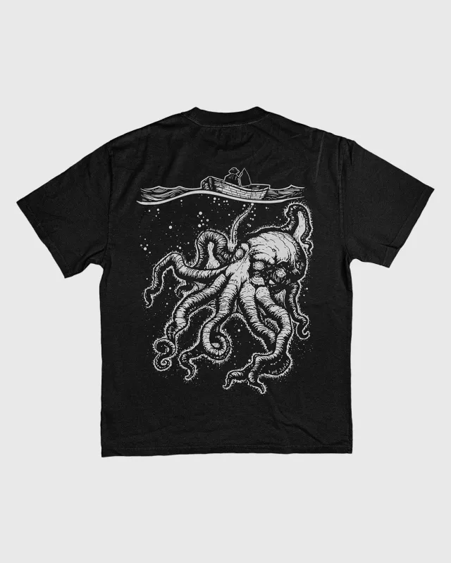 Kraken Ultra Heavy Tee Black made by High Dive Apparel HDA