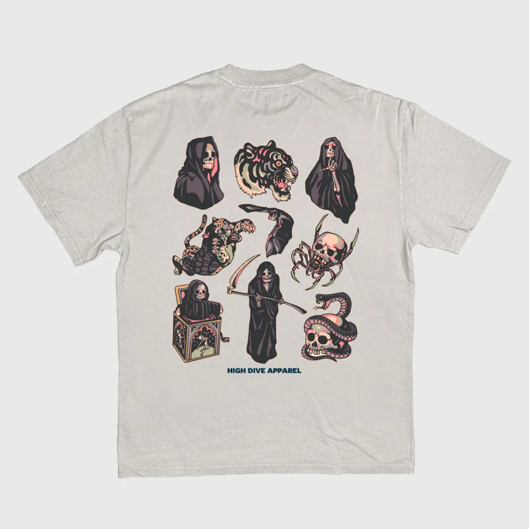Reaper Flash Heavy Tee Faded Bone sold by High Dive Apparel HDA