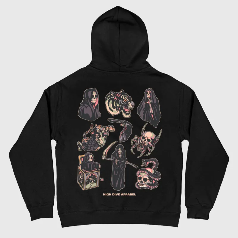 Reaper Flash Oversized Hoody Black made by High Dive Apparel HDA
