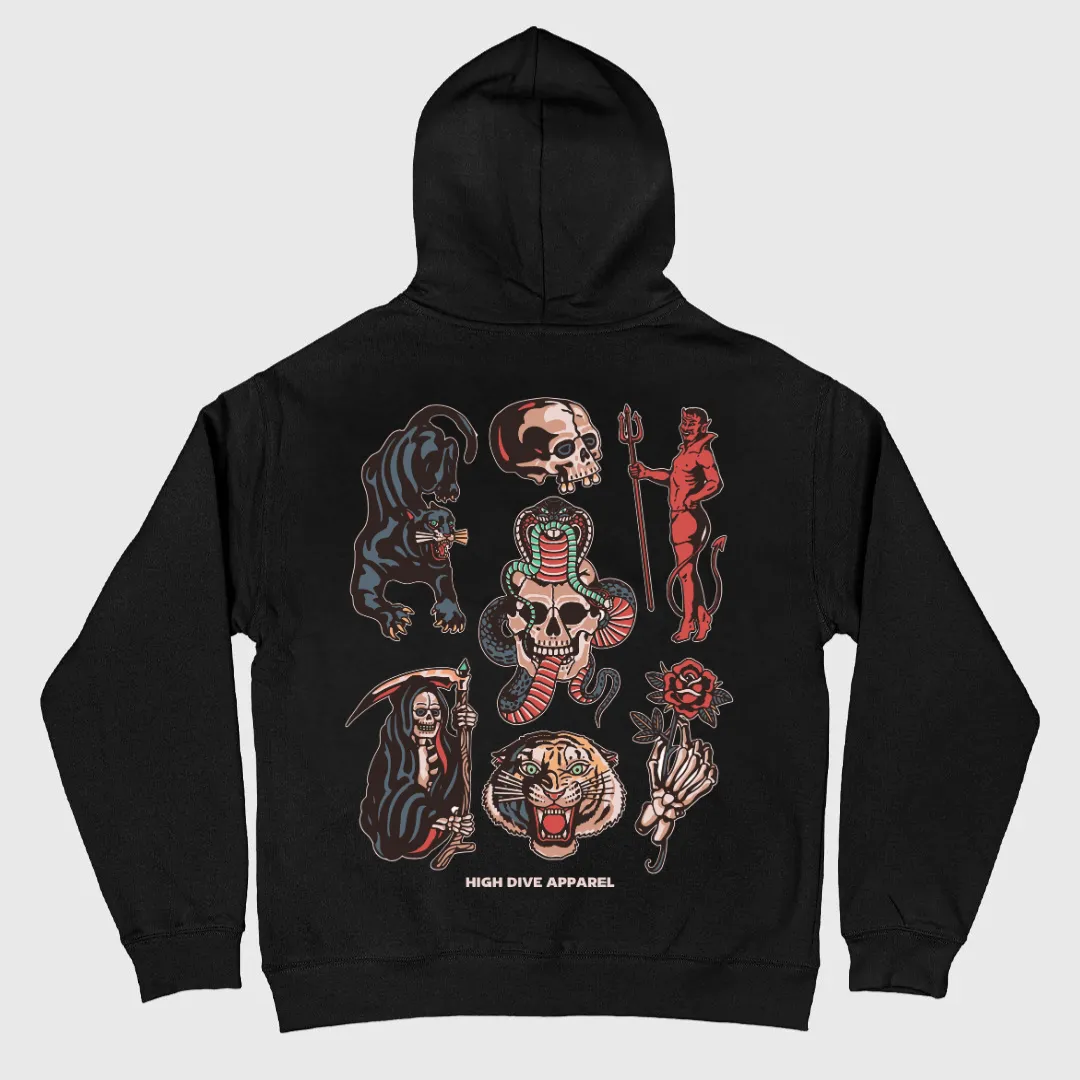 Devil Flash Oversized Hoody Black sold by High Dive Apparel HDA