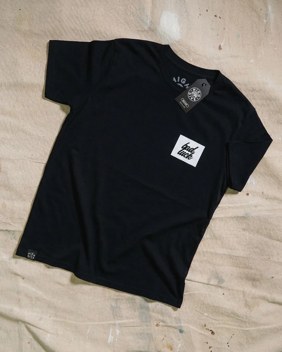 Bad Luck White Print Tee sold by High Dive Apparel HDA product image thumbnail 2