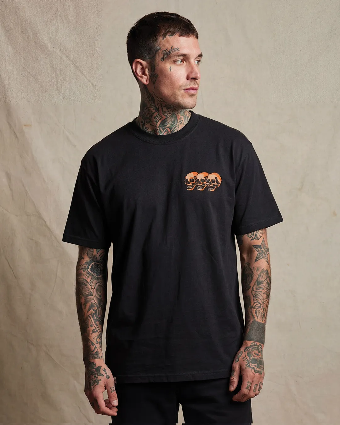 3 Skull Heavy Tee Faded Black sold by High Dive Apparel HDA product image thumbnail 4