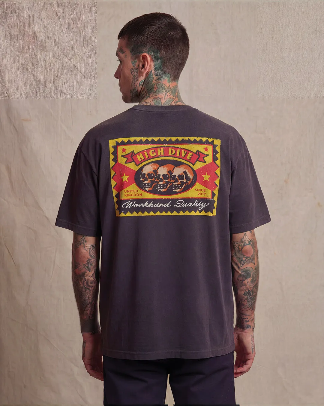 3 Skull Heavy Tee Faded Black sold by High Dive Apparel HDA product image thumbnail 3