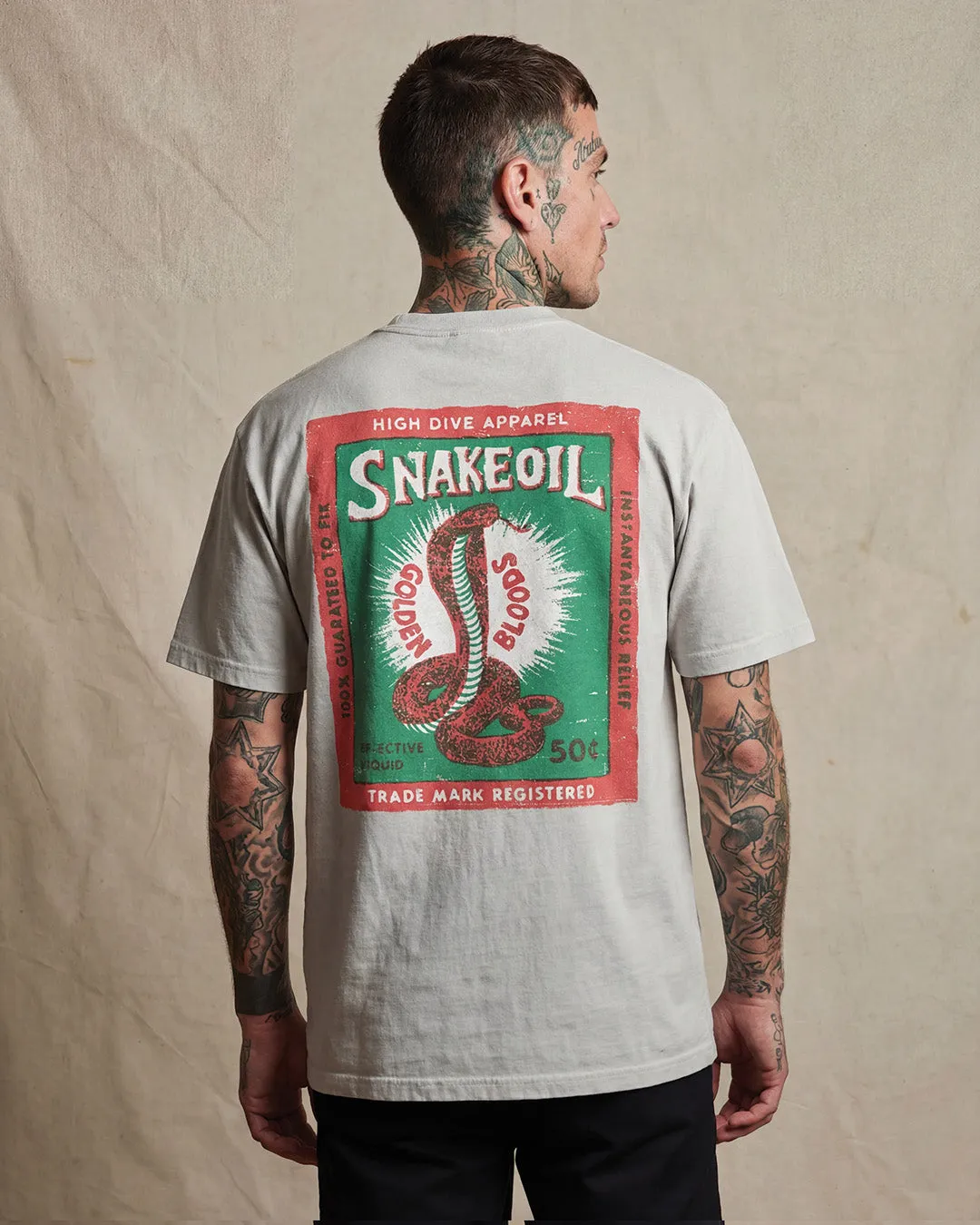 Snake Oil Heavy Tee Faded Bone sold by High Dive Apparel HDA product image thumbnail 3