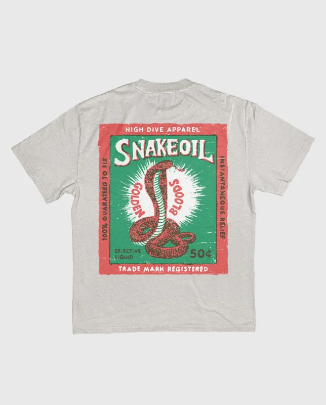Snake Oil Heavy Tee Faded Bone made by High Dive Apparel HDA