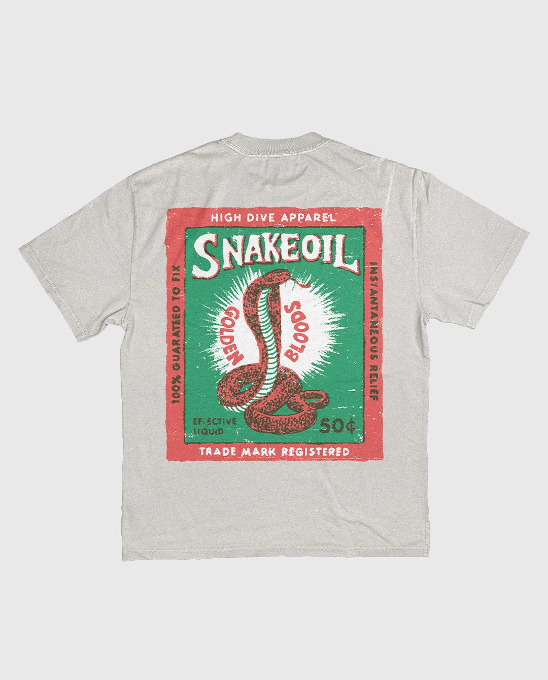Snake Oil Heavy Tee Faded Bone sold by High Dive Apparel HDA