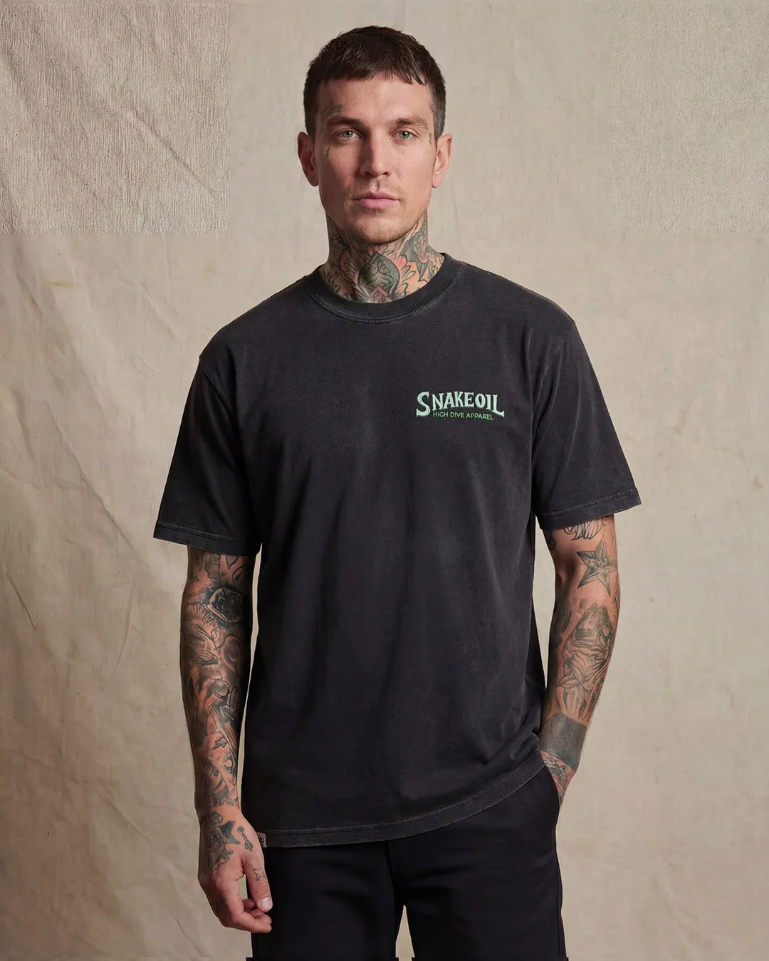 Snake Oil Heavy Tee Faded Black sold by High Dive Apparel HDA product image thumbnail 4