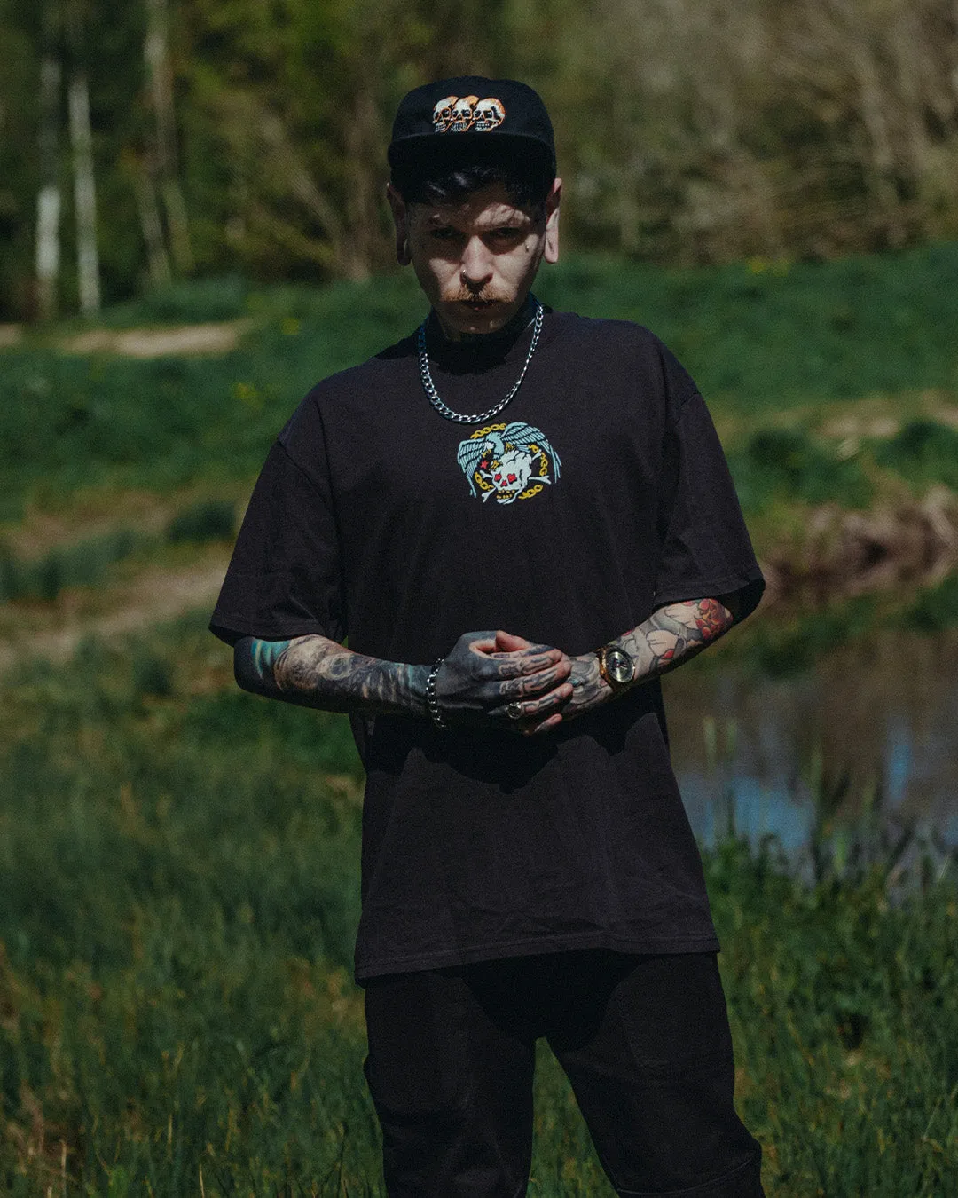 Death By Eagle Heavy Tee Faded Black sold by High Dive Apparel HDA product image thumbnail 4