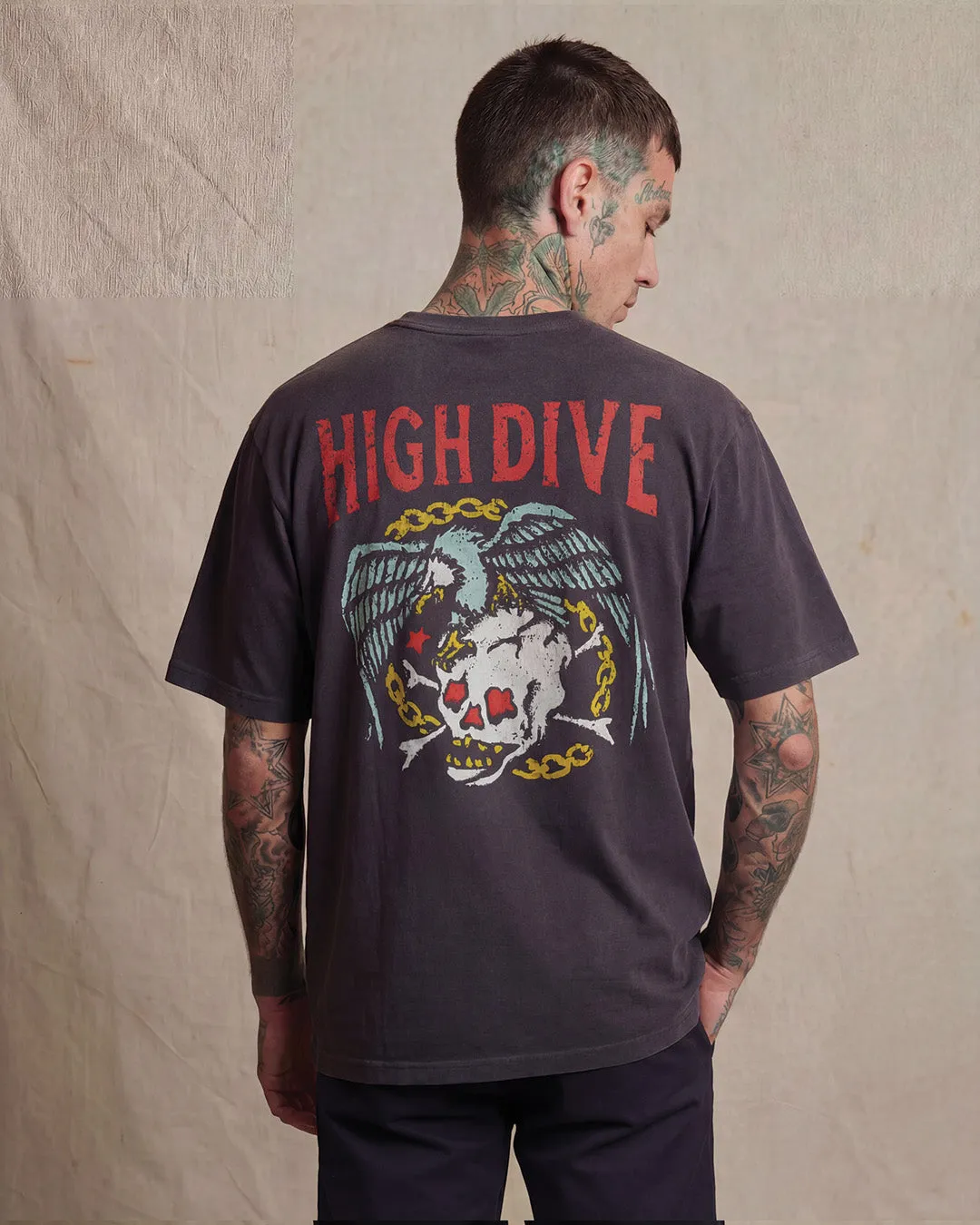 Death By Eagle Heavy Tee Faded Black sold by High Dive Apparel HDA product image thumbnail 5
