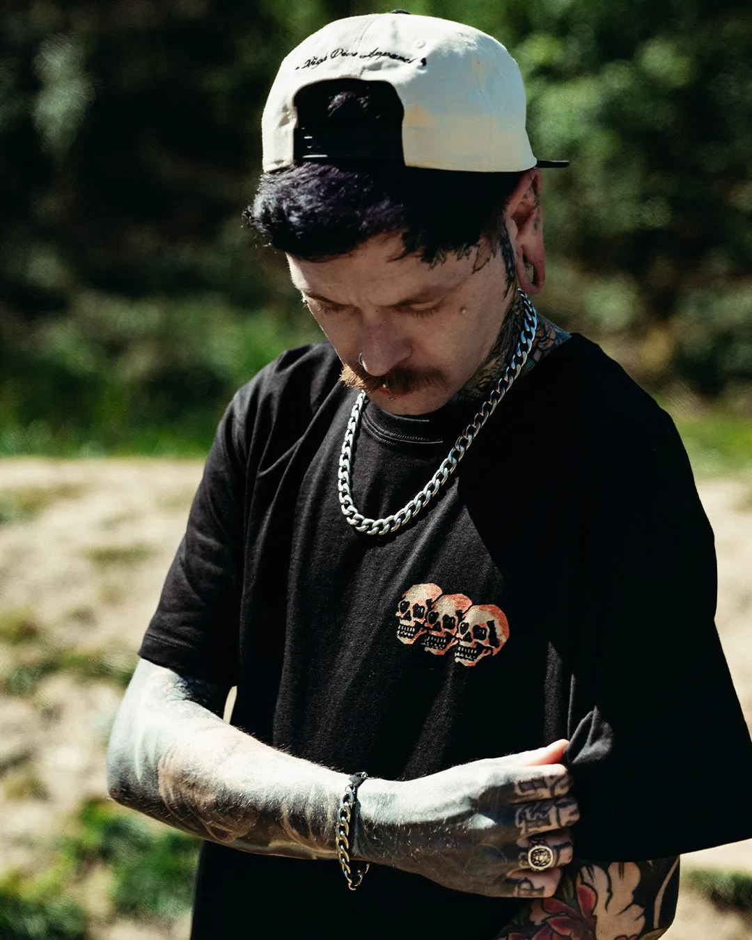 3 Skulls Black T-Shirt sold by High Dive Apparel HDA product image thumbnail 4